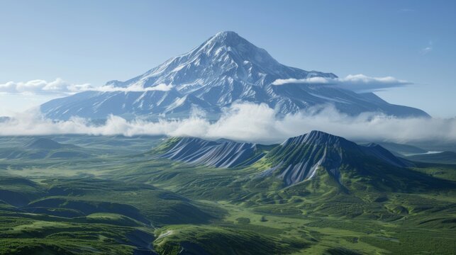 Stunning View of Klyuchevskaya Sopka in Russia