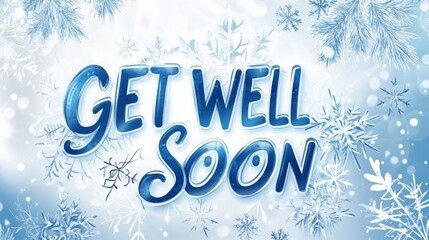 Get Well Soon Christmas, New Year Winter greeting card, AI Generated