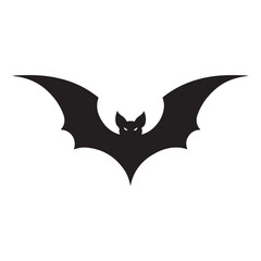 Spooky Black Bat Silhouette Halloween Clipart Vector
