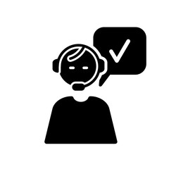 Support vector icon. online help illustration sign. operator symbol or logo.