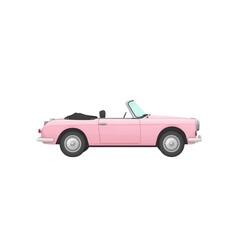 Fototapeta premium Pink Classic Convertible Car Side View Illustration