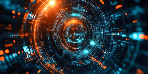 Obraz premium Futuristic spiral design with glowing colors