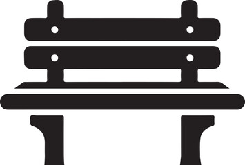 High-Quality Wooden Park Bench Icon Vector Illustration