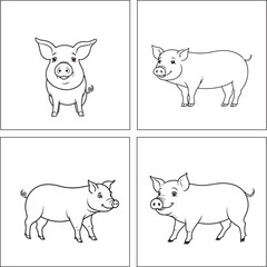 Cute Piggy Coloring Page