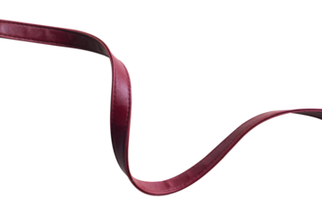 red leather ribbon  isolated