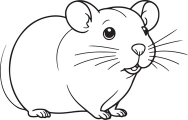 Cute Hamster Coloring Page