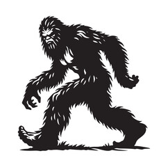 big foot silhouette vector illustration