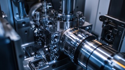 Close-Up of a Complex Industrial Machine