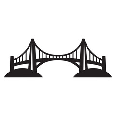 Suspension Bridge Icon Vector Graphic Stock Image