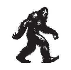 big foot silhouette vector illustration
