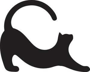 Obraz premium Charming black cat stretching vector for unique graphic designs