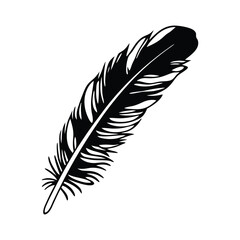Obraz premium black feather silhouette design illustration