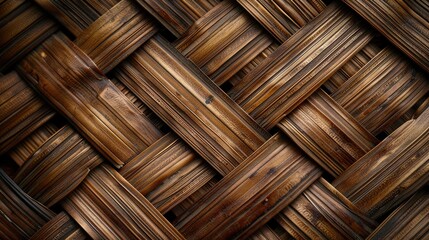 Intricate woven brown texture showcasing detailed craftsmanship in natural materials