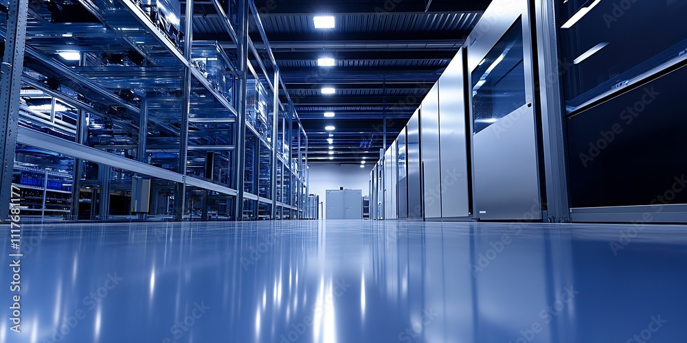 Aufkleber Advanced Server Room Technology with High Tech Racks and Efficient Infrastructure : Generative AI