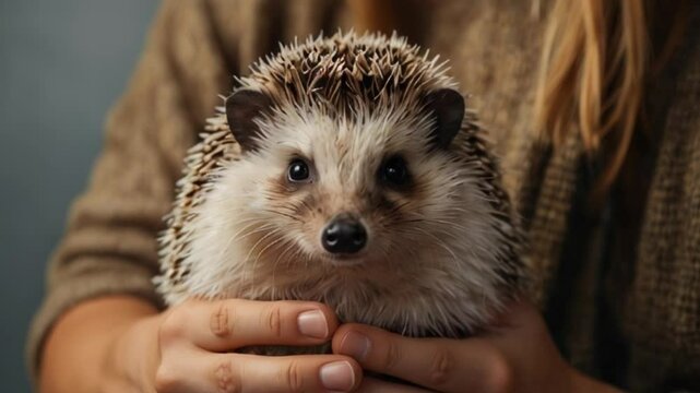 hedgehog in hands