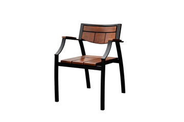 wooden chair isolated on white background. outdoor furniture