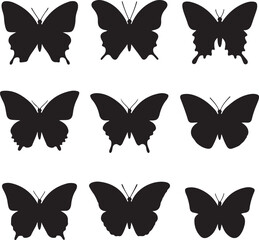 set of butterflies