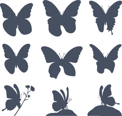 set of butterflies