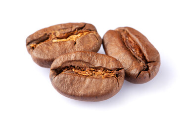 Coffee beans isolated on white background