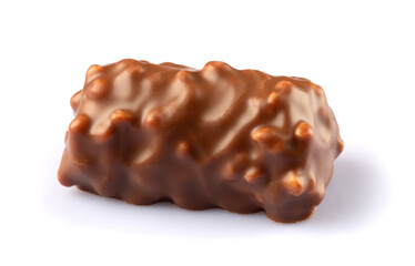 Chocolate praline isolated on white background