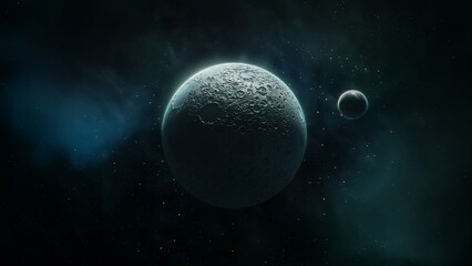 Obraz premium A stunning cosmic scene with vibrant planets in a galactic background, captivating imaginations