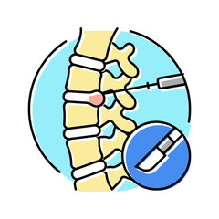 discectomy surgery doctor color icon vector. discectomy surgery doctor sign. isolated symbol illustration