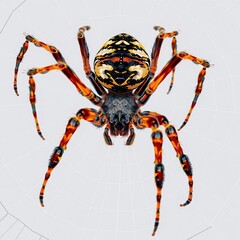 Vibrant Orb Weaver Spider on its Web - Detailed