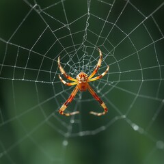 Orb Weaver Spider on its Web in Nature