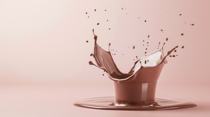 Chocolate Splash on a Pink Background