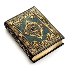 Fototapeta premium Quran with a beautiful cover on white background.