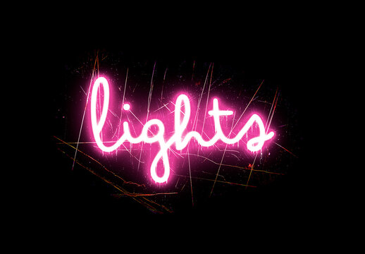 Neon Light Effect With Hard Scratches