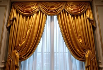 golden curtain with curtains