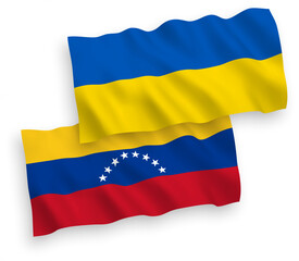 Flags of Venezuela and Ukraine on a white background
