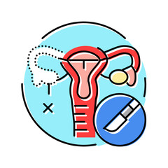 oophorectomy surgery hospital color icon vector. oophorectomy surgery hospital sign. isolated symbol illustration