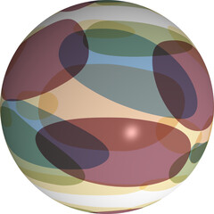 Sphère ou globe décoré, rose et bleu