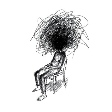 recommend clip art: Scribble art black and white chair