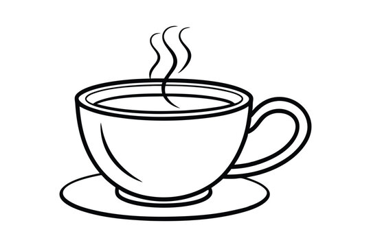 recommend clip art: Coffee cup line art design