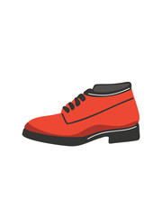 Red men's shoes vector illustration for fashion design