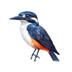 Fototapeta premium Vibrant Collared Kingfisher Bird Illustration