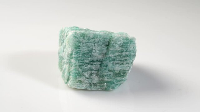 Exquisite Natural Amazonite Gemstone Captured in Serene Lighting