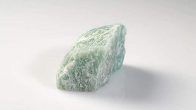 Natural Amazonite Gemstone Displaying Unique Aquamarine and White Veining
