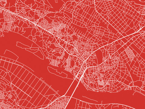 Christmas Map of Toride, Japan in Snowy White on Festive Red Background.