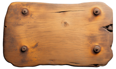 Rectangular piece of wood with knots and a rough texture