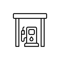Gas station outline icons, minimalist vector illustration ,simple transparent graphic element .Isolated on white background