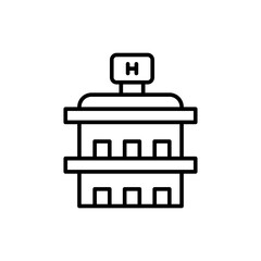 Hotel outline icons, minimalist vector illustration ,simple transparent graphic element .Isolated on white background