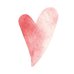 Red heart. Symbol of Love and Romance. Watercolor hand drawn Love symbol isolated on a white background. Valentine's day design element for cards, invitations and prints.