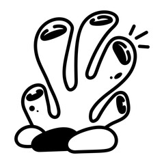 A hand drawn icon of coral foam 

