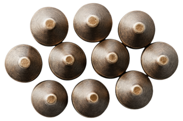 PNG Top view of metal bullet tips arranged in rows
