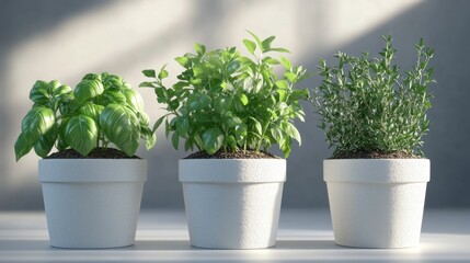 Fototapeta premium Herb gardening tips indoor space image collection natural light close-up growth techniques