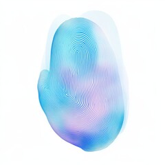 A blue and purple fingerprint with a white background
